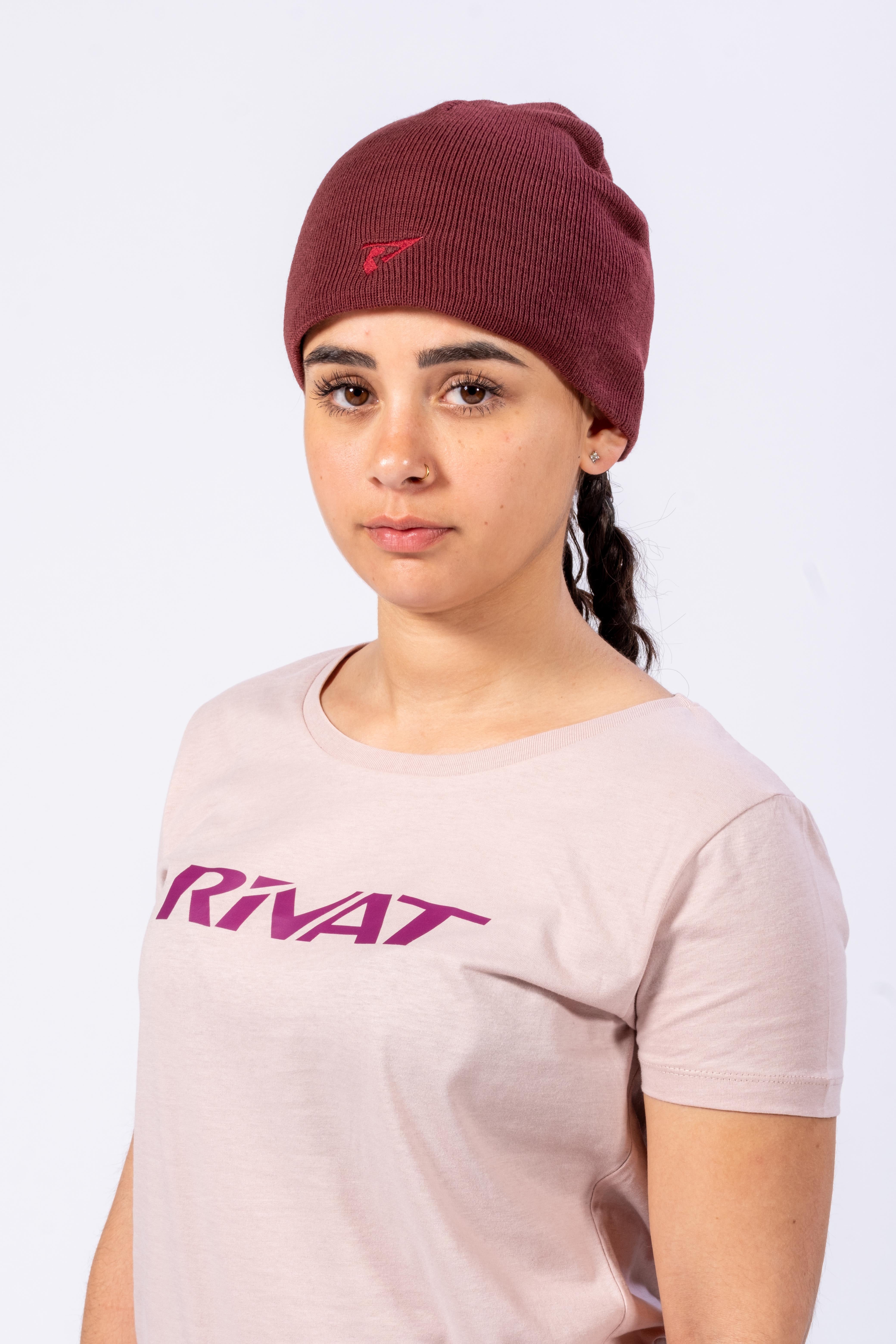 GORRO DE MALHA FINA ECOLÓGICA - COR DE VINHO