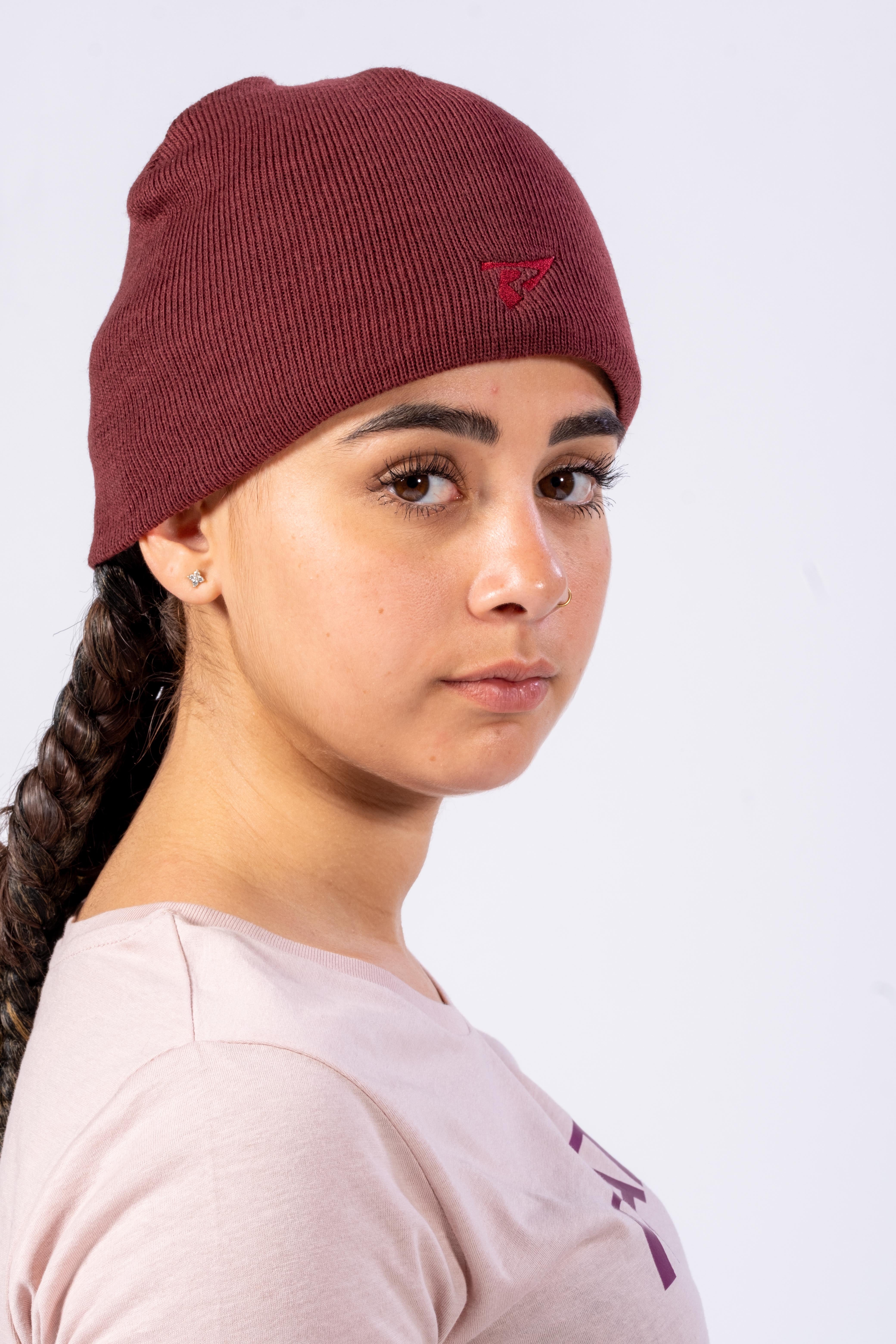 GORRO DE MALHA FINA ECOLÓGICA - COR DE VINHO