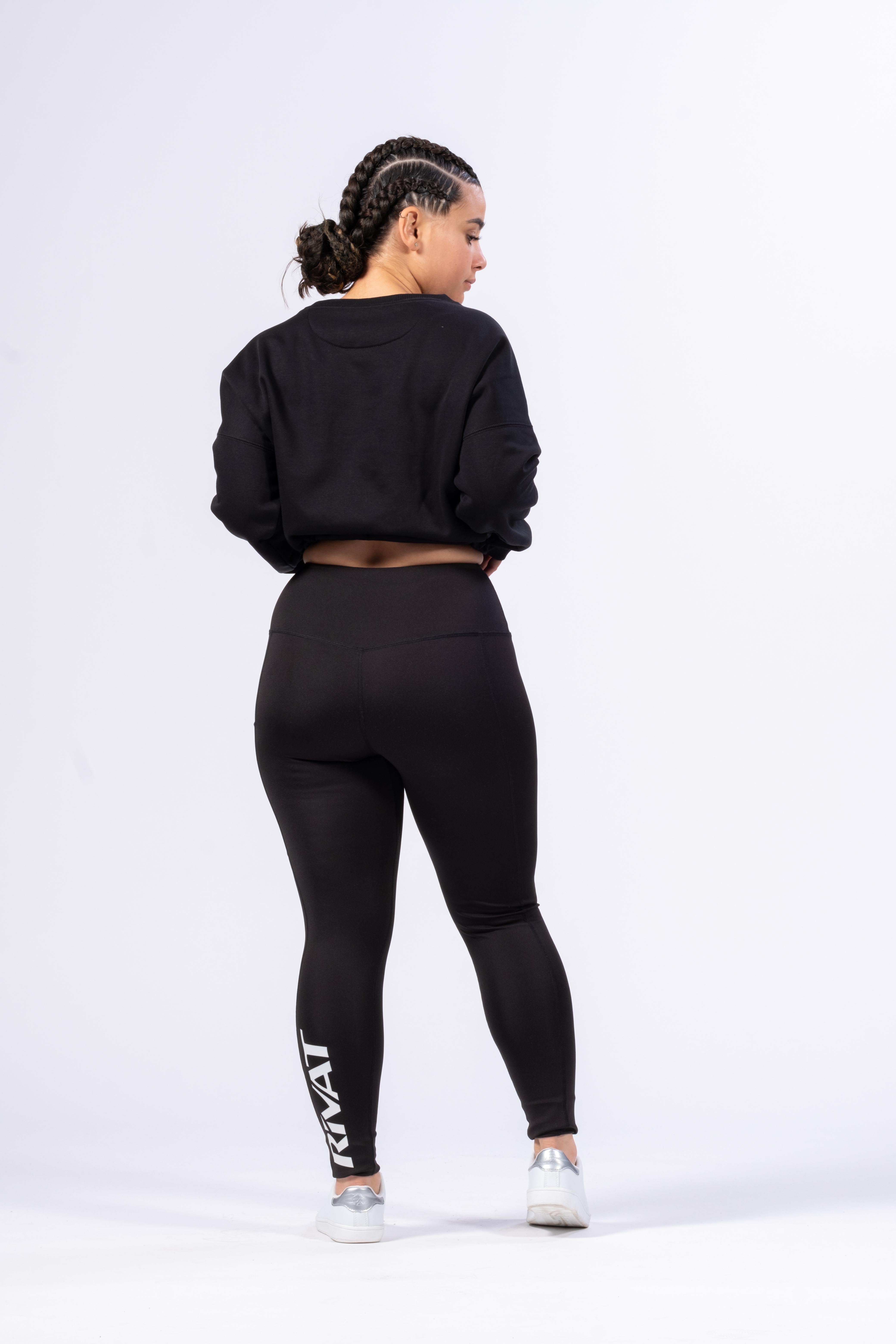 SUDADERA OVERSIZE CROP MUJER - NEGRO
