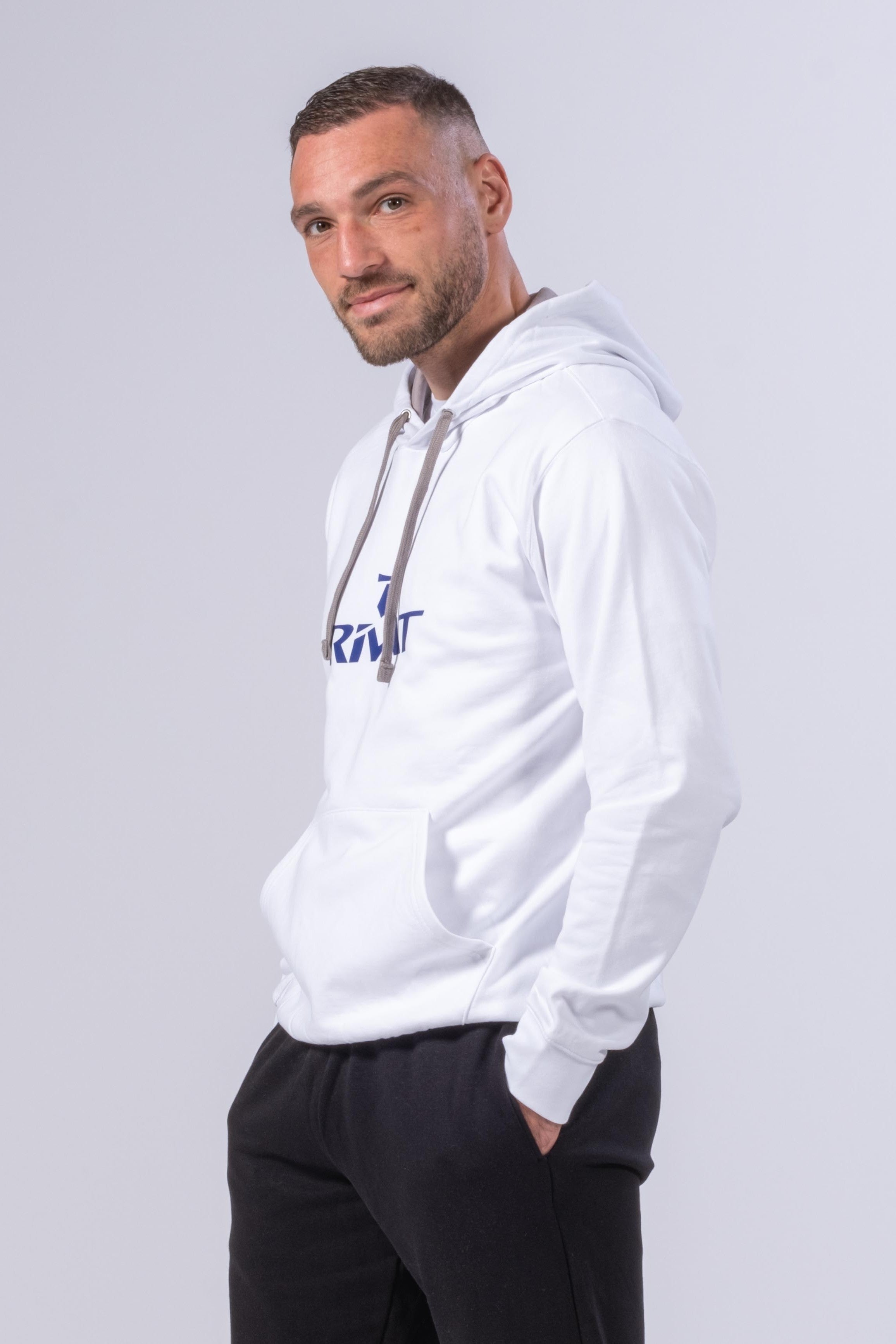 SUDADERA CON CAPUCHA PARA HOMBRE - BLANCO / GRIS