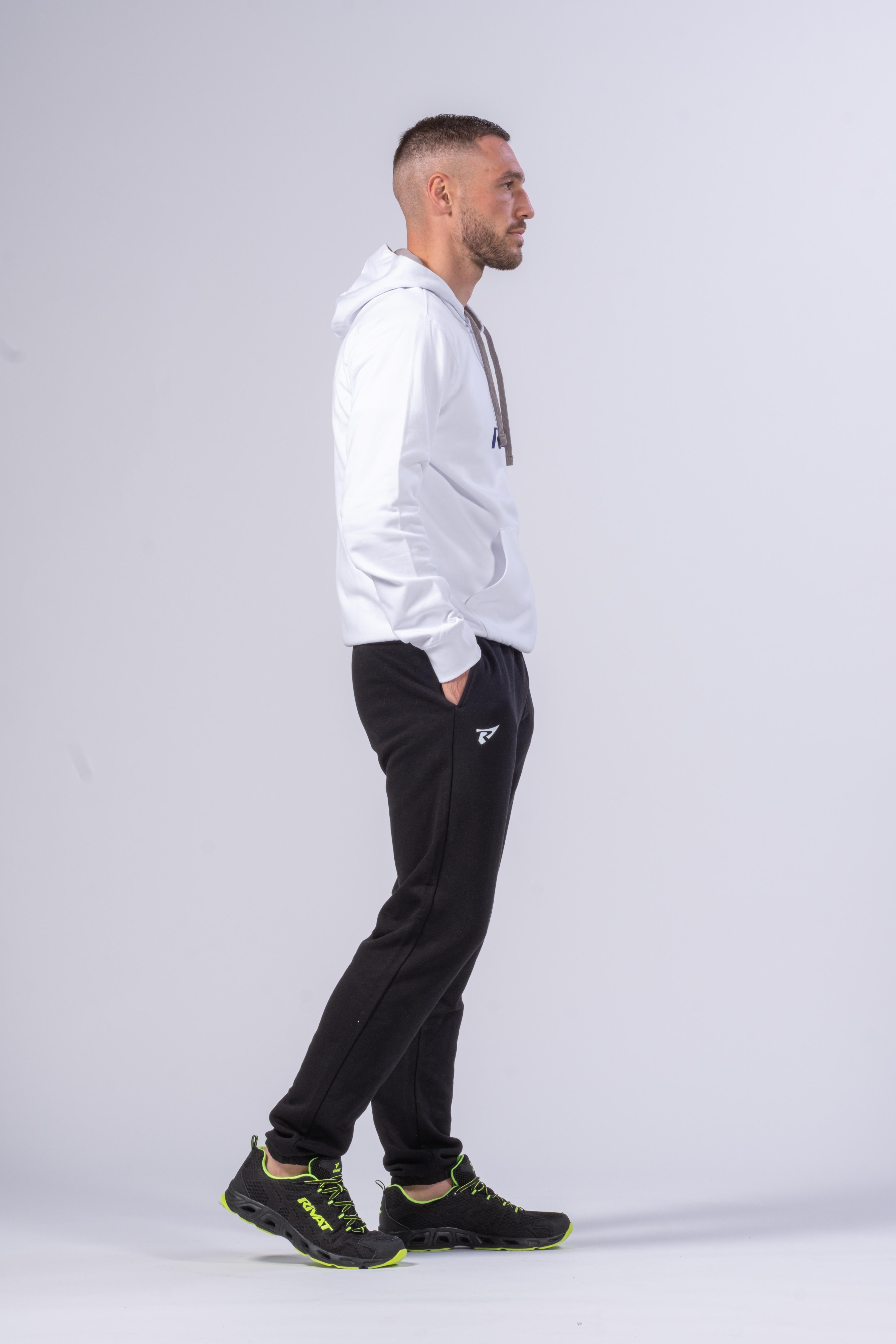 SUDADERA CON CAPUCHA PARA HOMBRE - BLANCO / GRIS