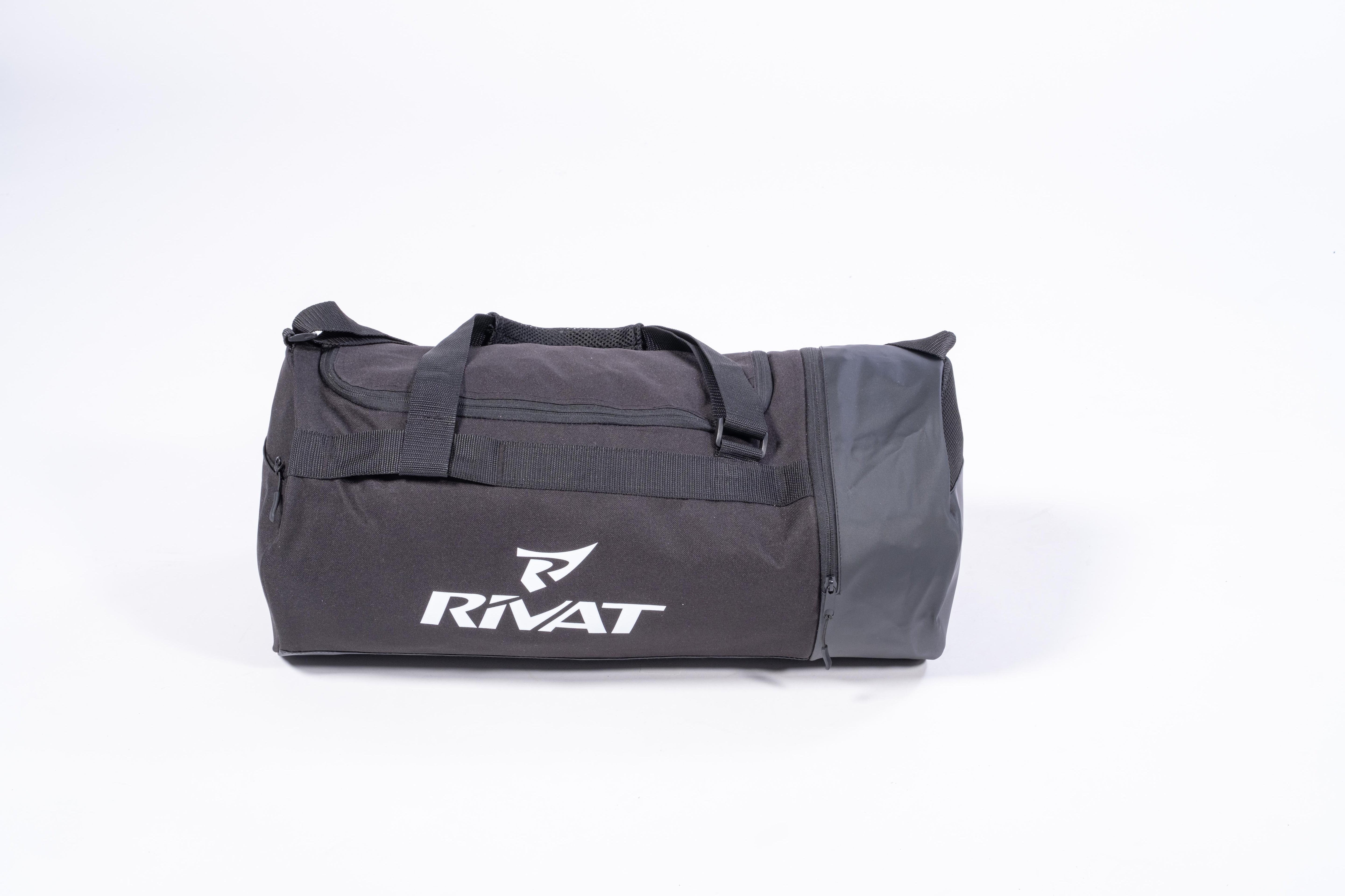 Sac de sport 40L homme Rivat noir avec poches latérales et bandoulière ajustable