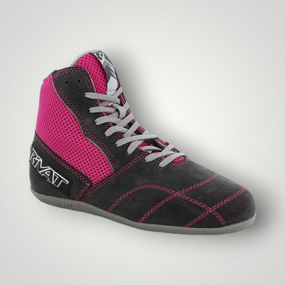 CHAUSSURES DE BOXE FRANCAISE BOOM LADY LIGHT ANTHRACITE FUCHSIA