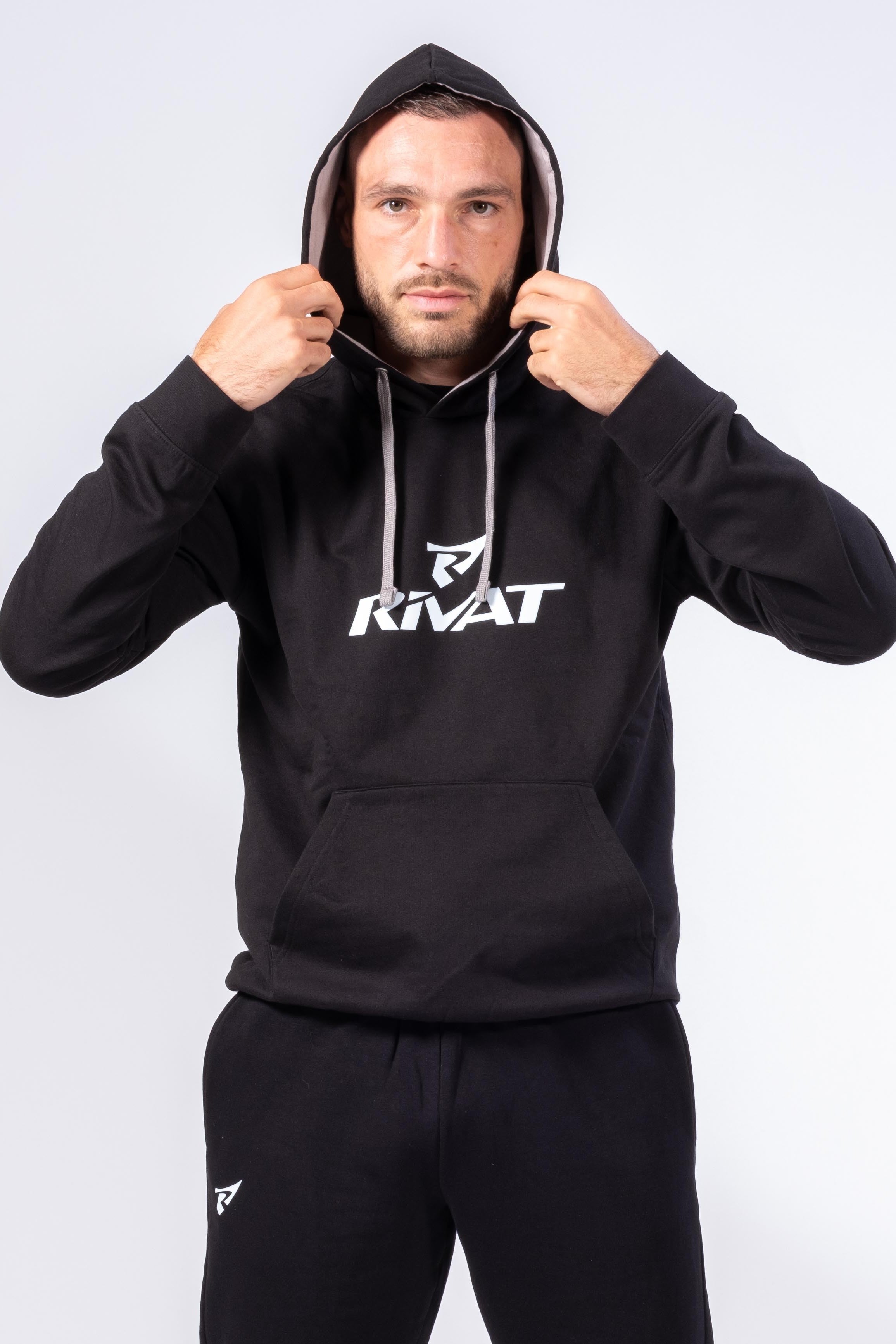 SWEAT-SHIRT À CAPUCHE HOMME EVO - NOIR / GRIS