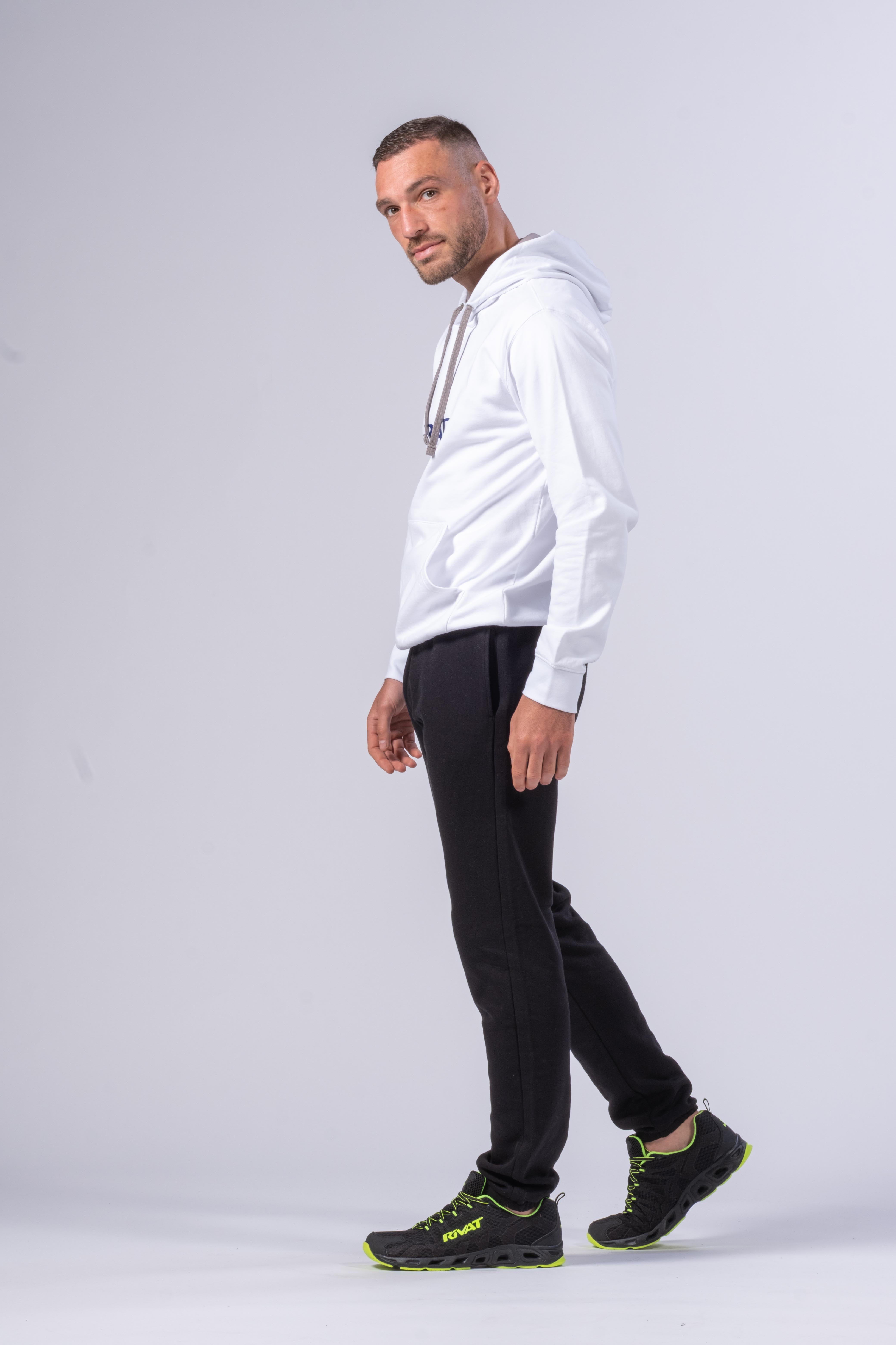 SUDADERA CON CAPUCHA PARA HOMBRE - BLANCO / GRIS