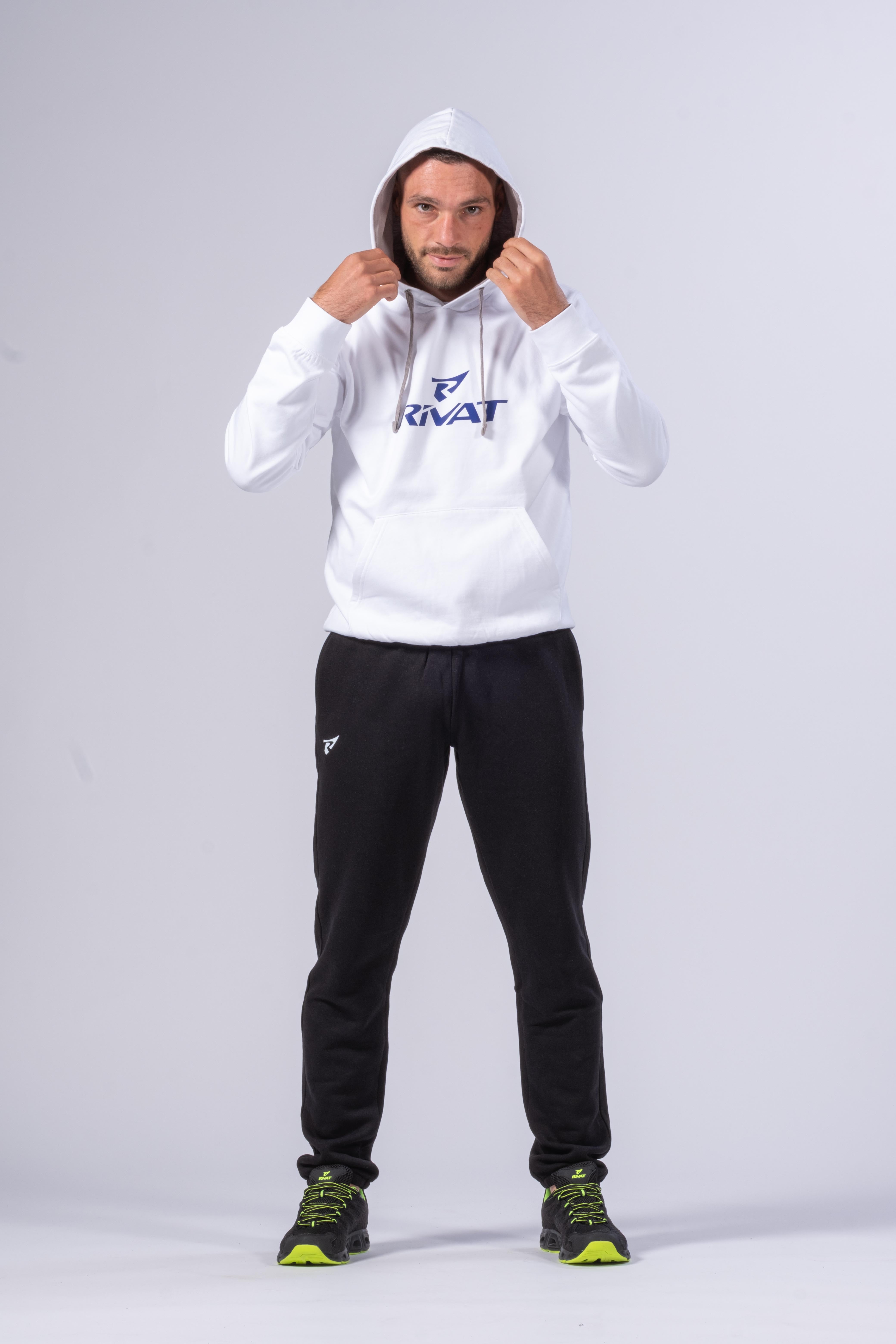SUDADERA CON CAPUCHA PARA HOMBRE - BLANCO / GRIS